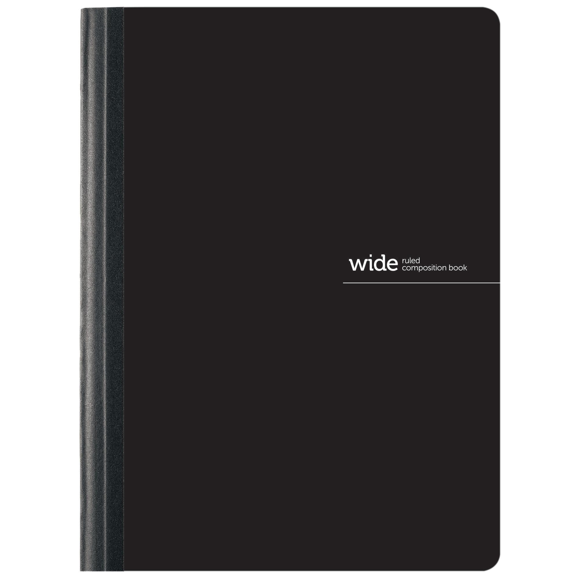 Office Depot® Brand Poly Composition Book, 7 1/2" x 9 3/4", Wide Ruled, 160 Pages (80 Sheets), Black