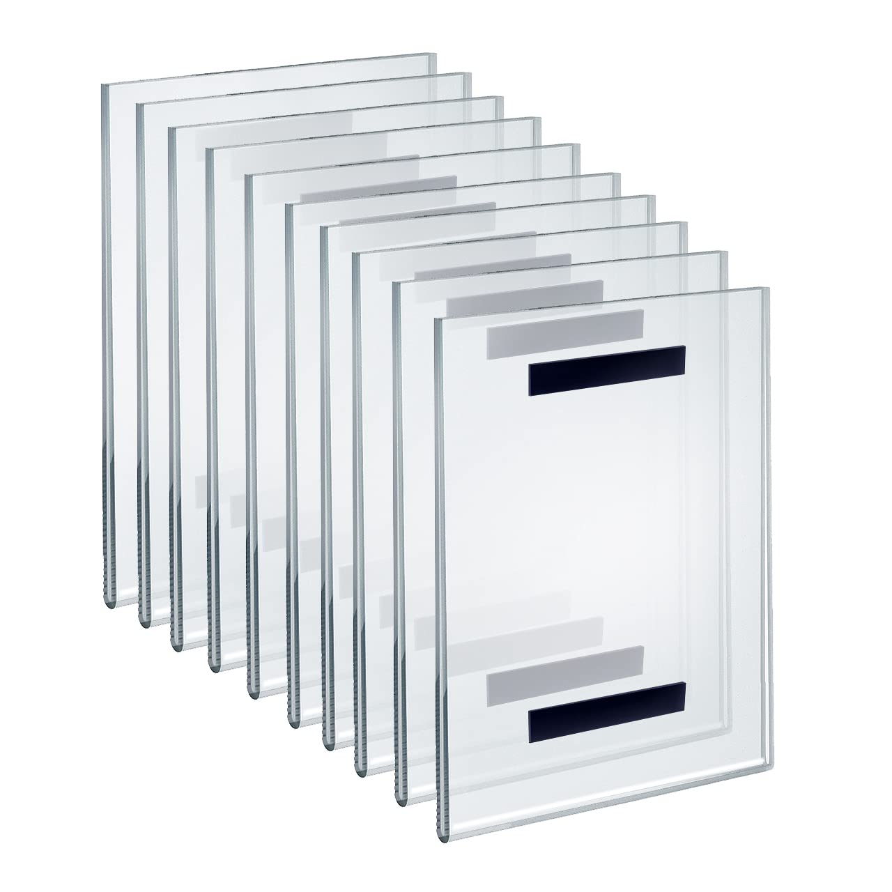AZAR DISPLAYS Clear Acrylic U-Frame Sign Holders with Magnetic Strips