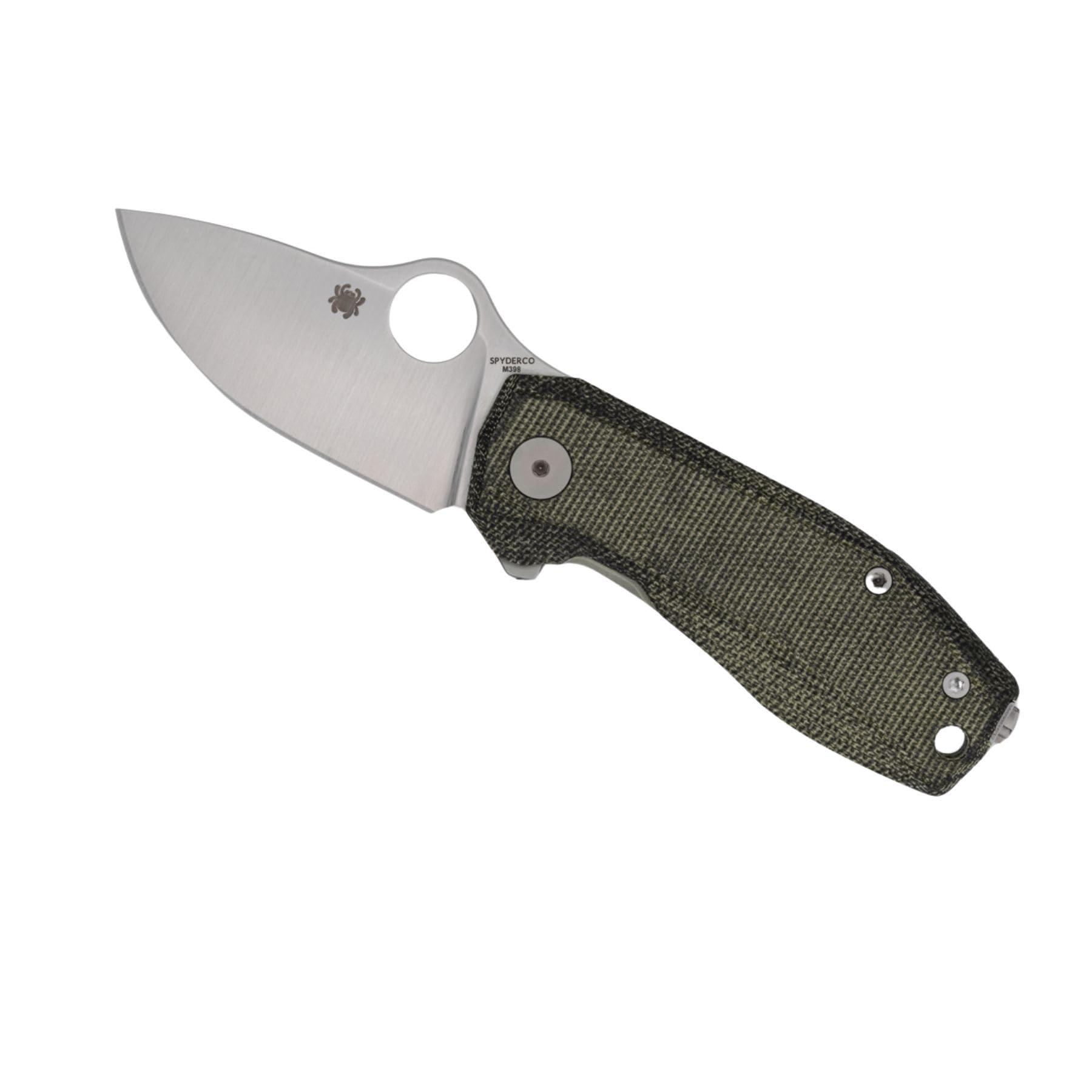 Spyderco SpyNano Pocket Knife - M398 Steel Blade with Titanium & Green Micarta Handle, RIL Lock Mechanism