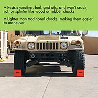 Checkers One Large Wheel Chock for 27-35" Tires, Heavy Duty Wheel Chocks for Semi Trucks, Utility, Tractor Trailer
