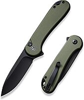 CIVIVI Elementum II Pocket Folding Knife 2.96in Blade Button Lock Deep-Carry Clip