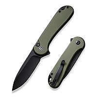 CIVIVI Elementum II Pocket Folding Knife 2.96in Blade Button Lock Deep-Carry Clip
