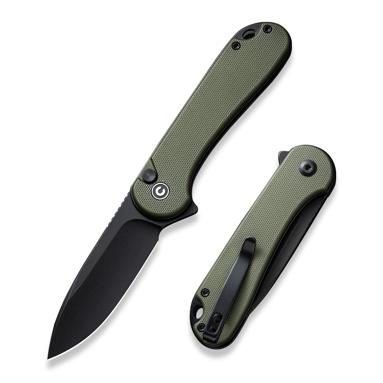 CIVIVI Elementum II Pocket Folding Knife 2.96in Blade Button Lock Deep-Carry Clip