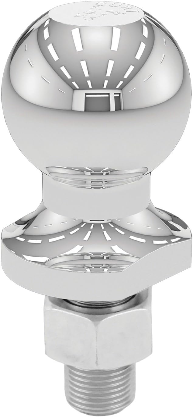 CURT 40001 Chrome Trailer Hitch Ball, 2,000 lbs, 1-7/8-Inch Diameter, 3/4 x 1-5/8-Inch Shank, Silver