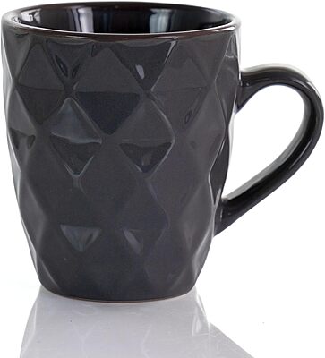 Elama Diamond Waves 6-Piece Stoneware Mug Set, 12 oz, Assorted Colors