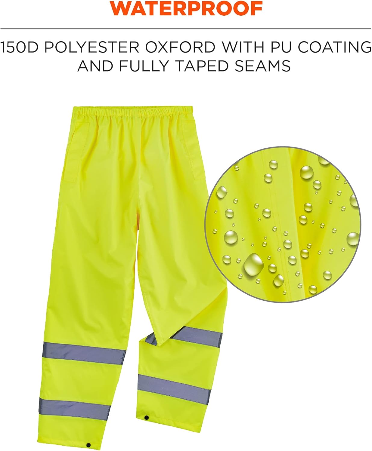 Ergodyne Glowear 8916 Class E Lightweight Hi-Vis Rain Pants