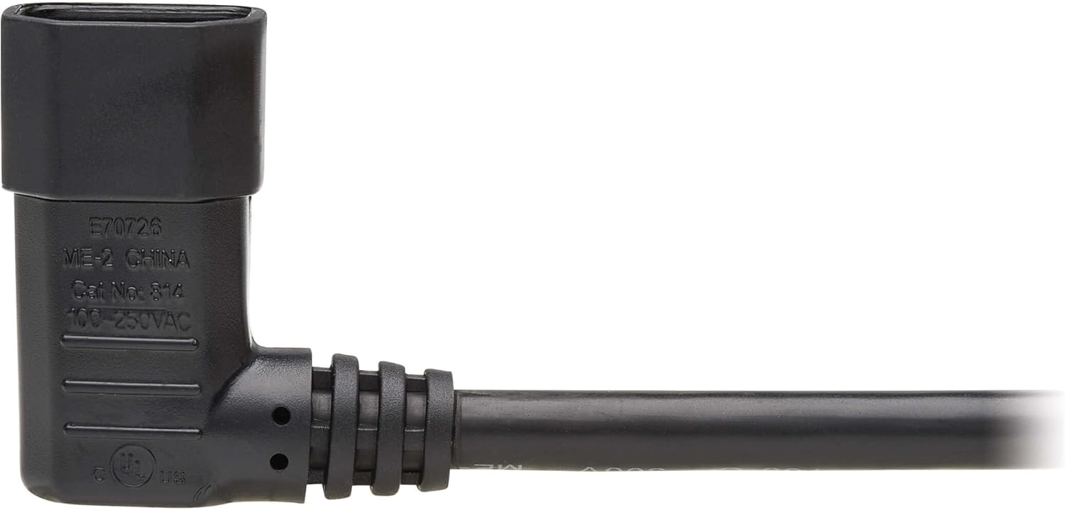Tripp Lite Heavy-Duty Power Extension Cord 15A, 14AWG (Right Angle IEC-320-C14 to IEC-320-C13) 6-ft.(P005-006-14RA)