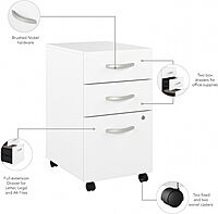 Bush Business Furniture Studio C 3-Drawer Mobile File Cabinet