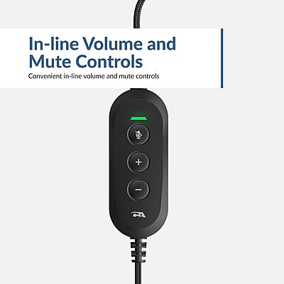 Cyber Acoustics Stereo USB Headset (AC-6012), Unidirectional Microphone with Flexible Boom for PC & Mac