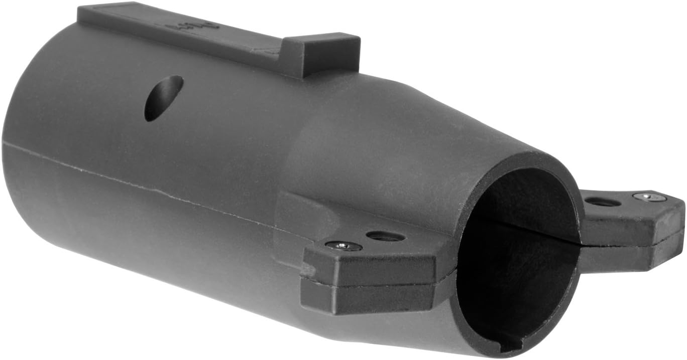 CURT 57261 7-Way RV Blade Vehicle-Side to 6-Way Round Trailer Wiring Adapter, Center Pin Auxiliary Power