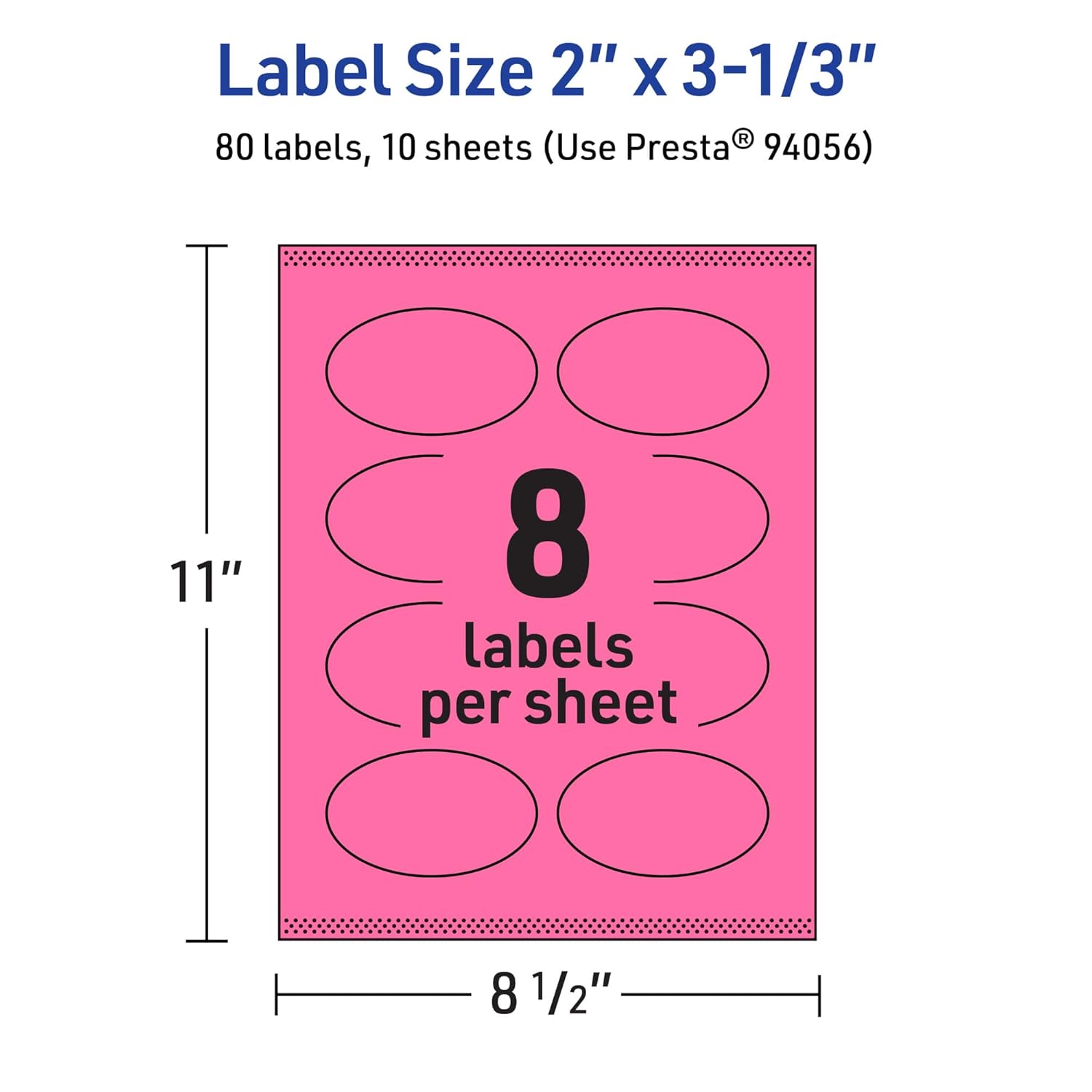AVERY Printable Oval Labels, Sure Feed Technology, Print-to-the-Edge, Laser/Inkjet Printable