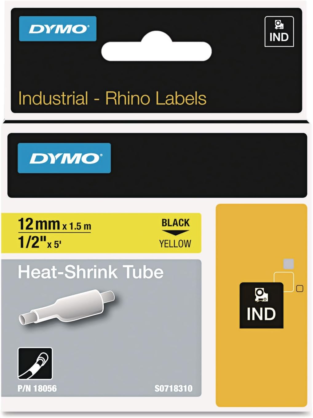 Dymo Rhino Industrial Vinyl Labels - 23/64in x 18 3/64 ft - Permanent Adhesive - Thermal Transfer - 18443