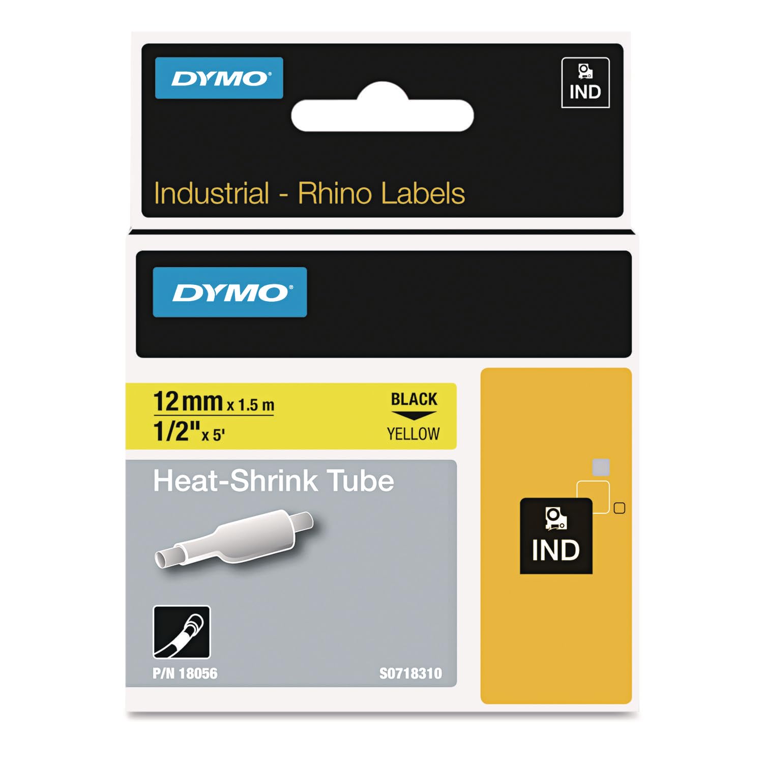 Dymo Rhino Industrial Vinyl Labels - 23/64in x 18 3/64 ft - Permanent Adhesive - Thermal Transfer - 18443