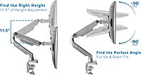Mount-It! Single Monitor Desk Mount with Height Adjustable Mechanical Spring Arm