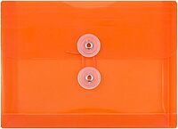 JAM PAPER Plastic Envelopes with Button & String Tie Closure - 12 Pack