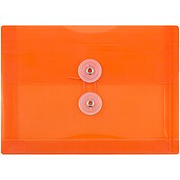 JAM PAPER Plastic Envelopes with Button & String Tie Closure - 12 Pack