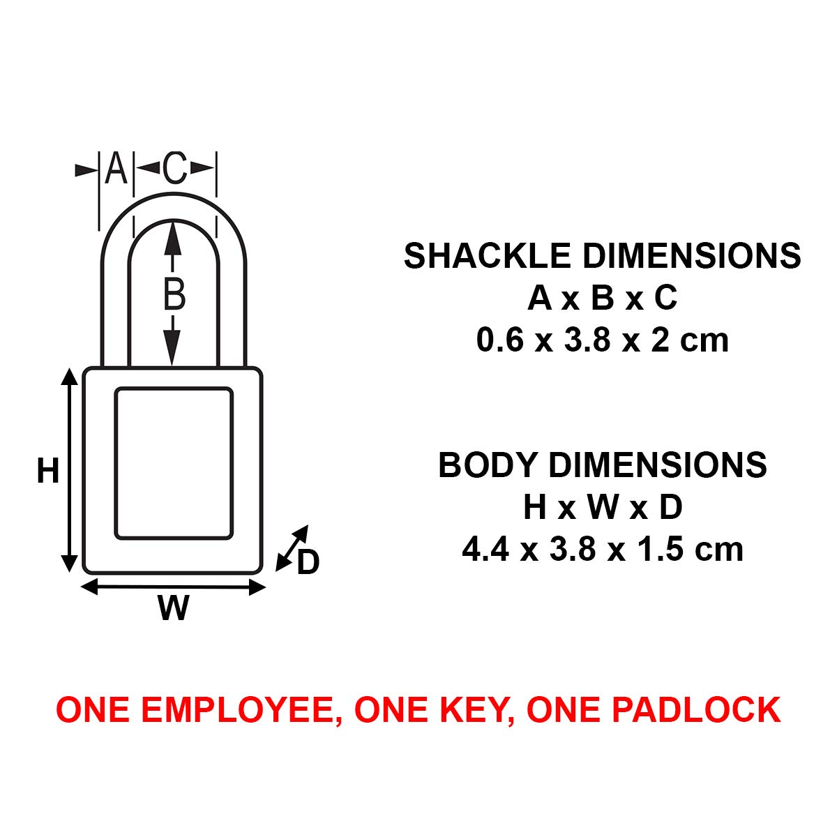 MASTER LOCK 410 Lockout Tagout Safety Padlock with Key
