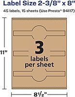 AVERY Kraft Brown Wraparound Band Labels, Sure Feed Technology, 2-3/8" x 8"