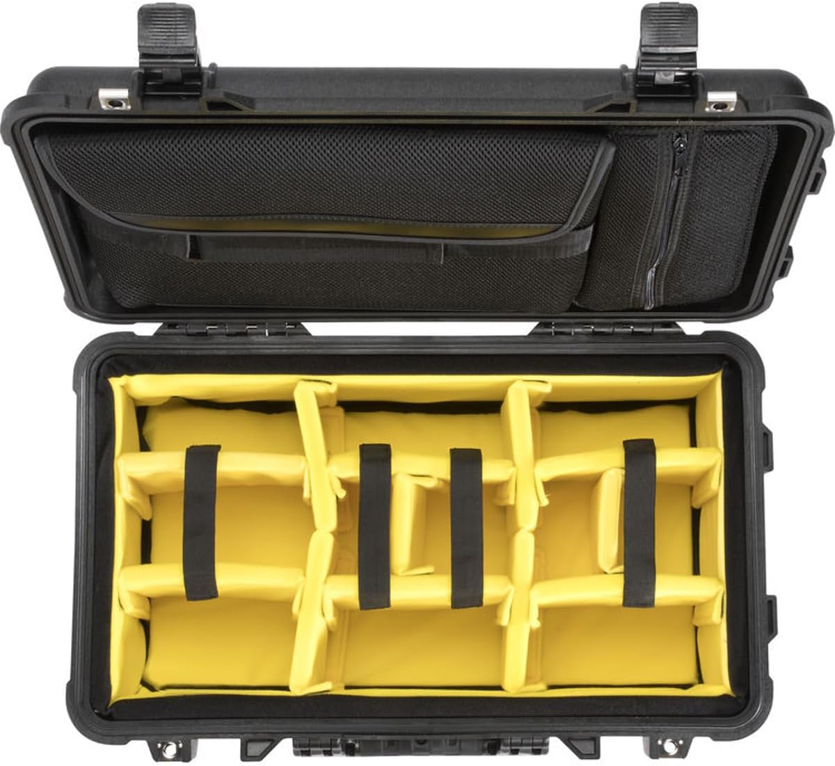 Pelican 1510SC Polycarbonate Studio Case, Black with Padded Yellow Foam Dividers
