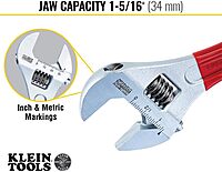 Klein Tools D507-10 Adjustable Drive Wrench, Forged with Extra Capacity Jaw and High Polish Chrome Finish