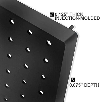 Azar Displays 1-Sided Pegboard Wall Panels, 60inH x 16-1/8inW x 7/8inD, Black, Pack Of 2 Panels