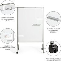 SAFCO Impromptu Full Whiteboard Screen Double-Sided Magnetic Mobile Dry Erase Board