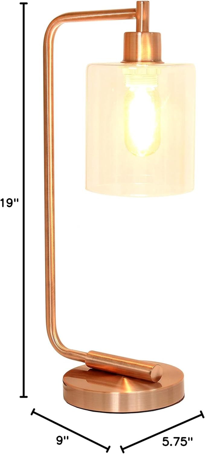 Simple Designs LD1036 Bronson Antique Style Industrial Iron Desk/Bedside Table Lamp