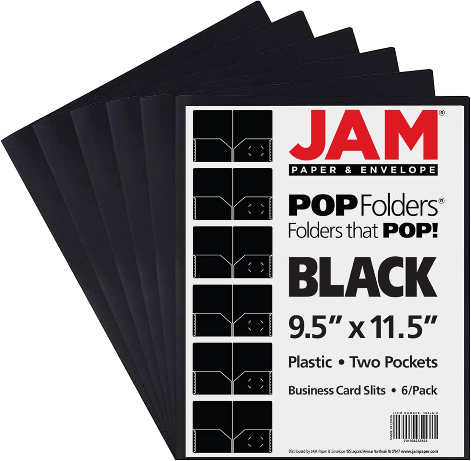 JAM Paper Plastic 2-Pocket POP Folders