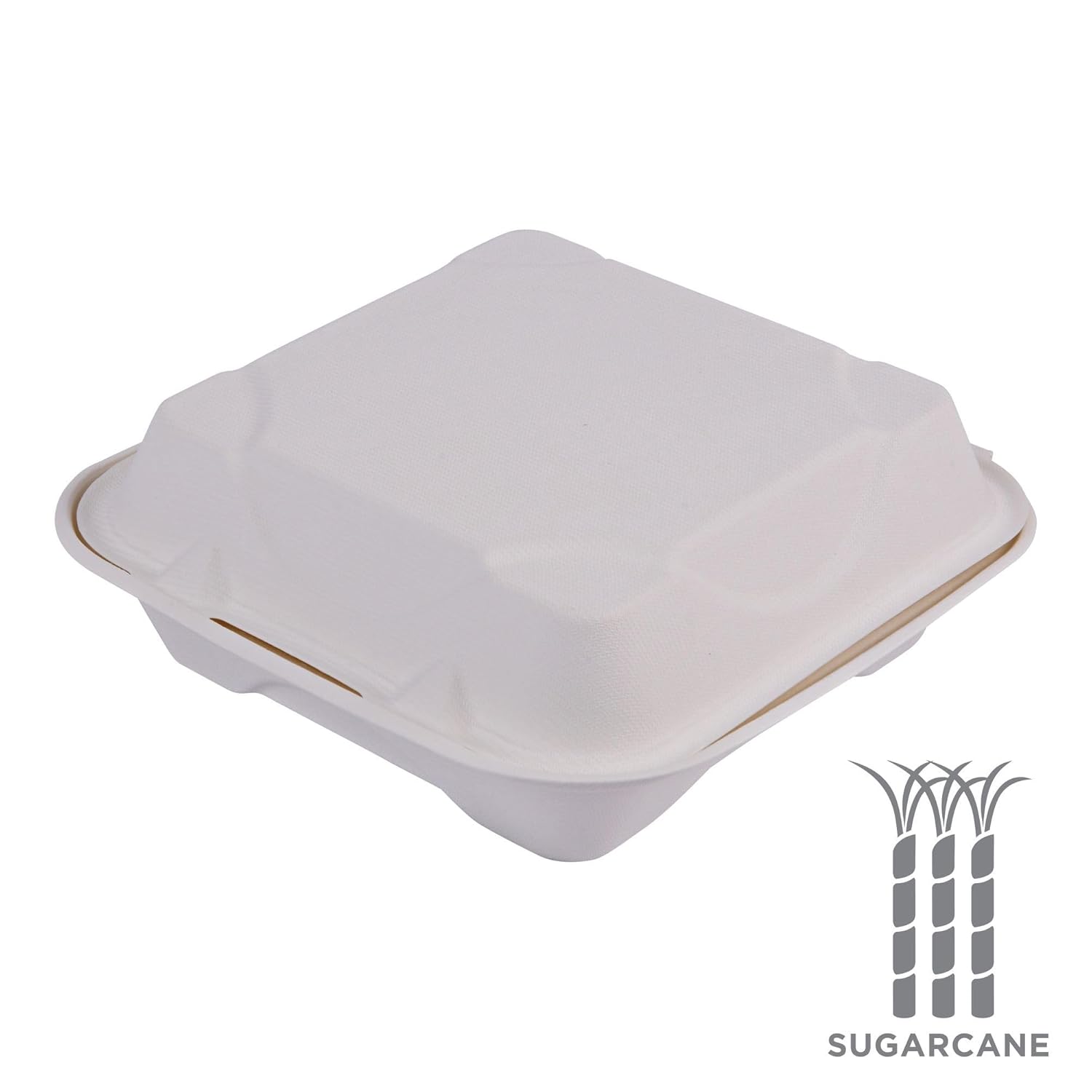 Eco-Products Compostable Bagasse Molded-Fiber Hinged Clamshell Containers