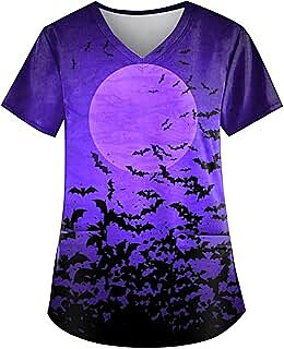 Scrub Tops Mujeres Halloween Estampado 2025 Scrub Tops Mujeres Halloween Estampado 2025