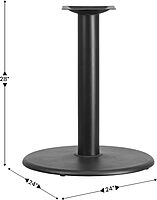 Flash Furniture Round Restaurant Table Base With 4ft"-Diameter Table-Height Column, 28-1/2inH x 24inW x 24inD, Black