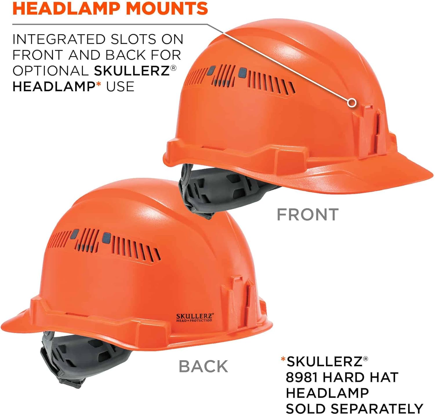 ERGODYNE Skullerz Vented Cap-Style Hard Hat, Ratchet Suspension, Class C