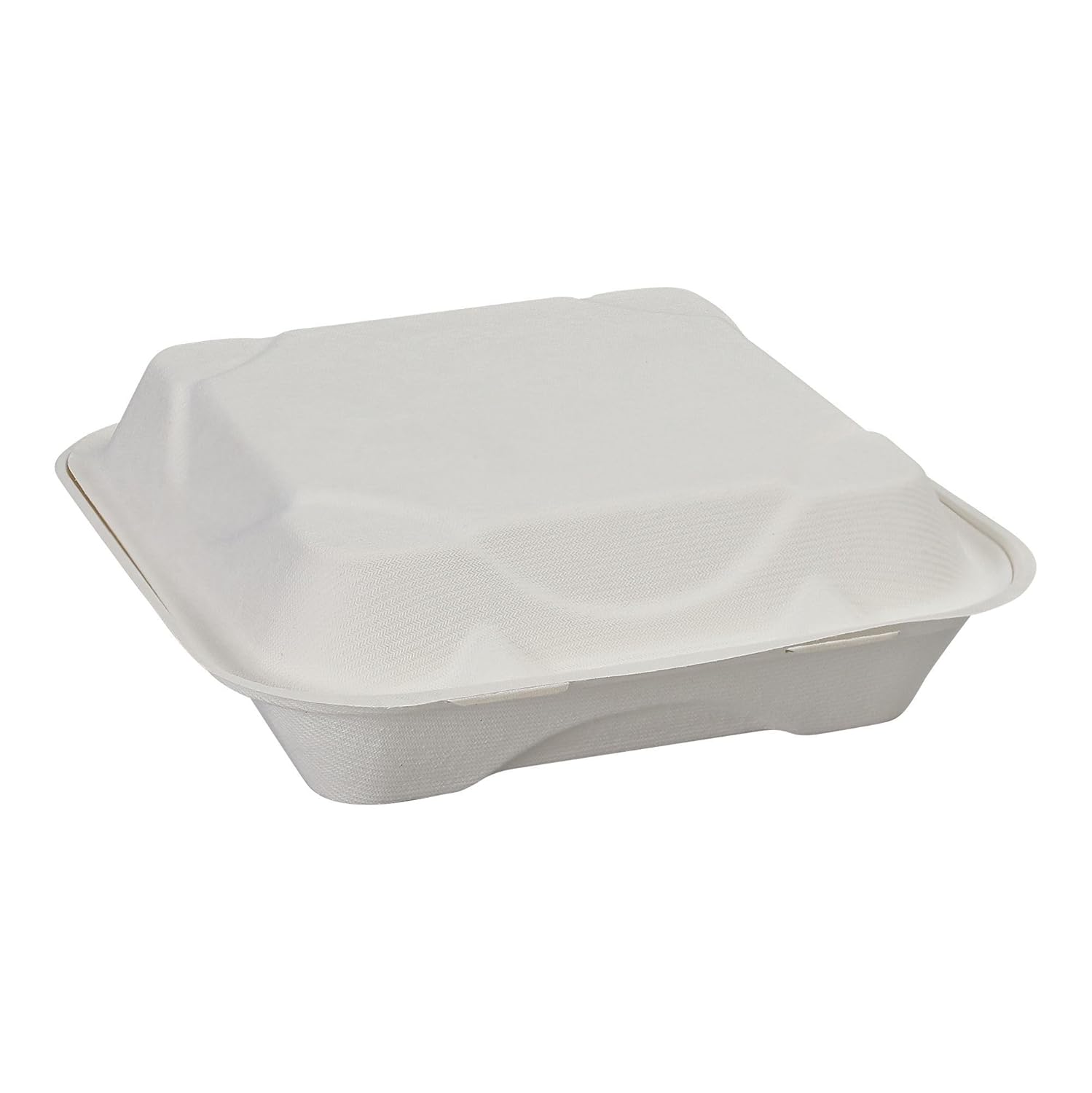 Eco-Products Compostable Bagasse Molded-Fiber Hinged Clamshell Containers