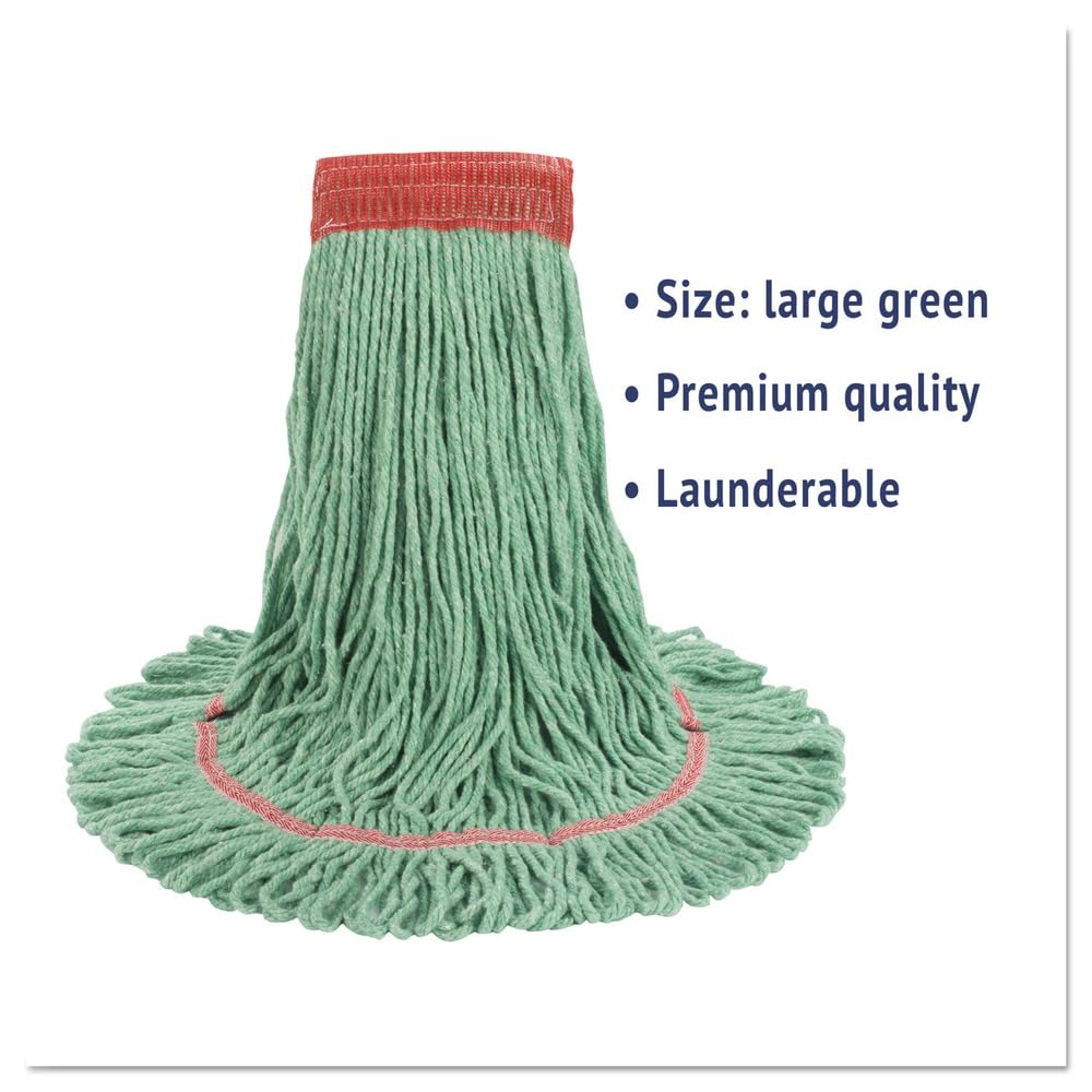Boardwalk 503GNEA Super Loop Wet Mop Head, Cotton/Synthetic, Large Size, Green