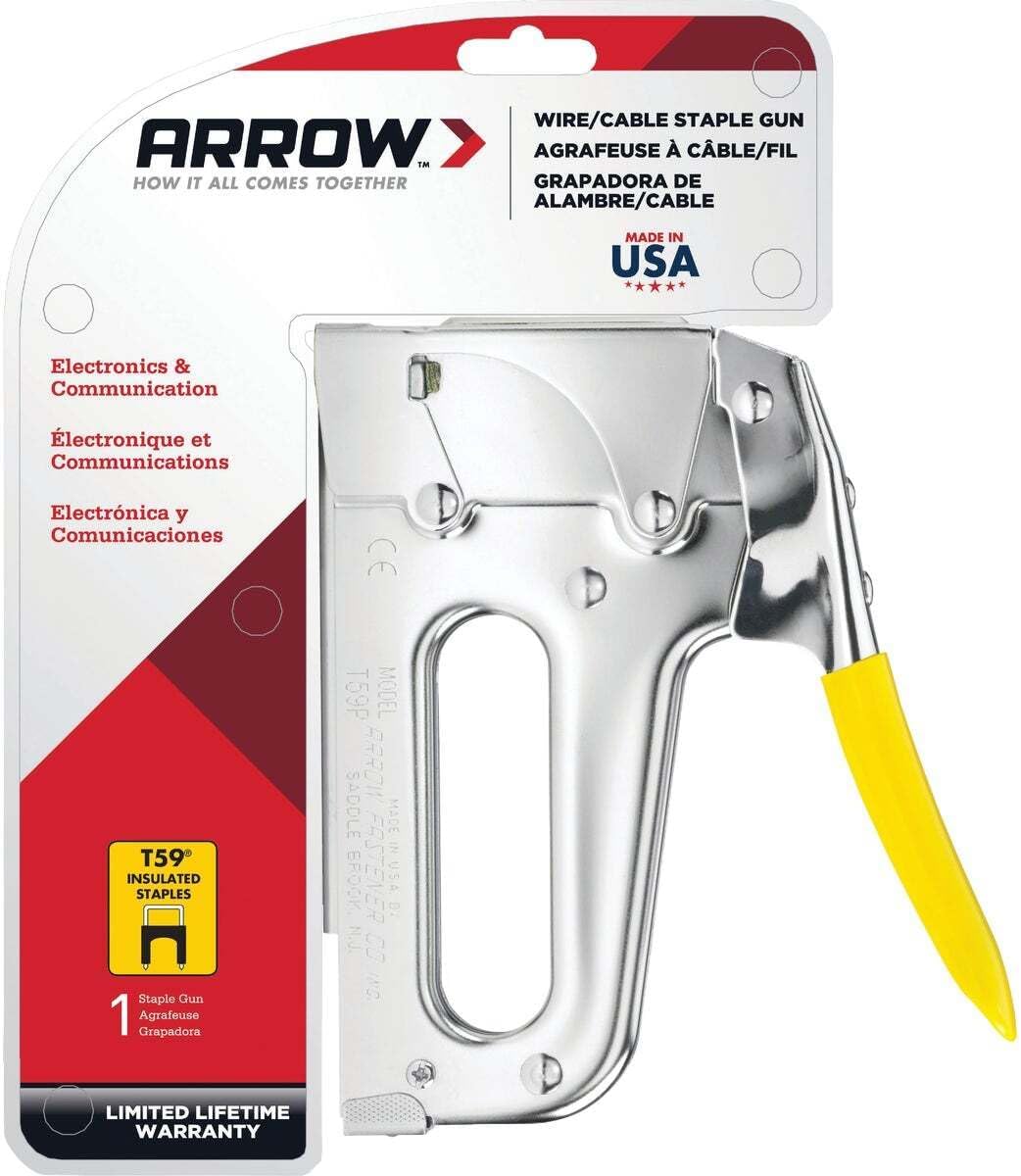 Arrow T59 Heavy Duty Staple Gun with Rear-Load Magazine for Voice and Data Cables and Wiring