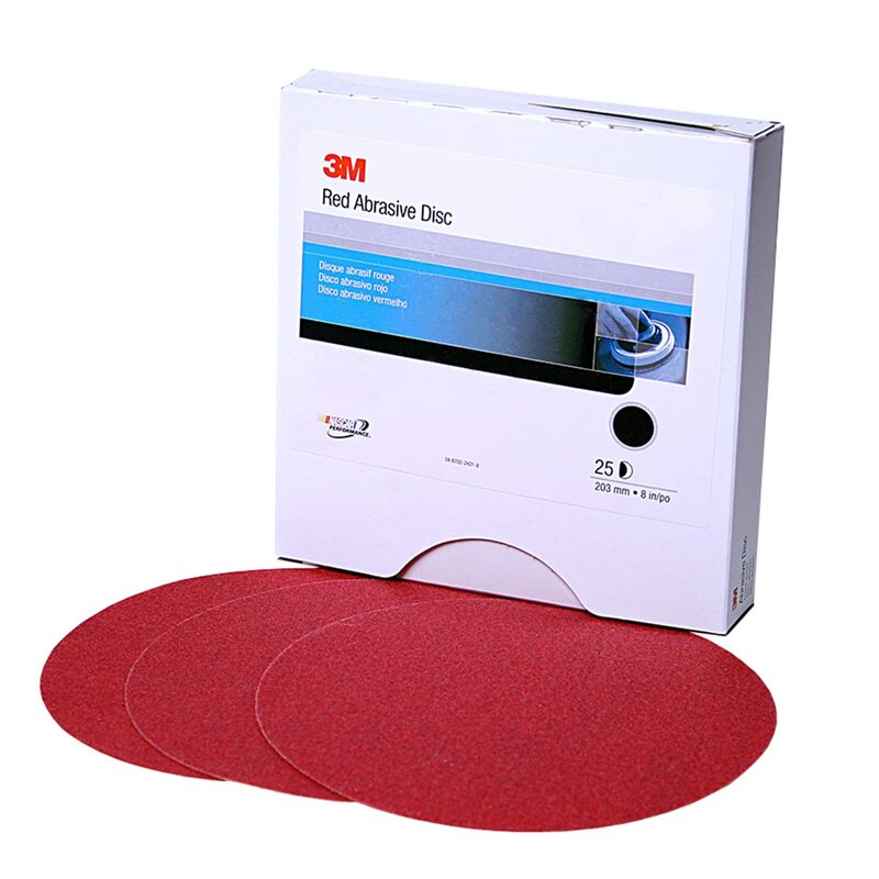 3M Stikit Red Abrasive PSA Disc, 01107, 6 in, P500, 100 Disc Roll for Auto Sanding, Primer Sanding, Rough Feather Edging