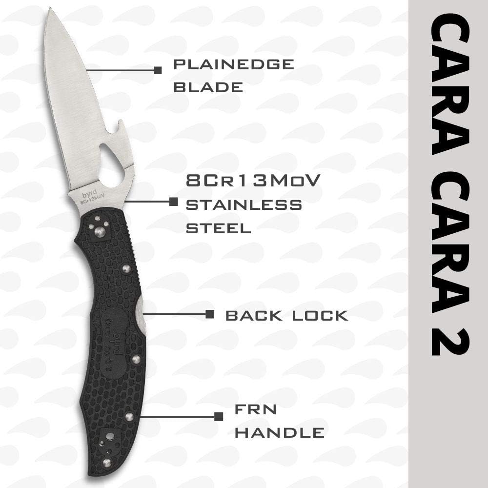 Spyderco Cara Cara 2 PlainEdge Lightweight Knife with Emerson Opener, FRN Handle