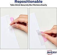 Avery Margin Ultra Tabs — Repositionable 2-Sided Writable Page Tabs