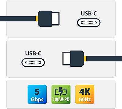 StarTech.com USB C to USB C Cable - 6 ft / 1.8m - 5A PD - USB-IF Certified - M/M - USB 3.0 5Gbps - USB C Charging Cable - USB Type C Cable (USB315C5C6)