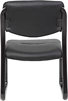 Boss Office Products LeatherPlus Bonded Leather Guest Chair, Black