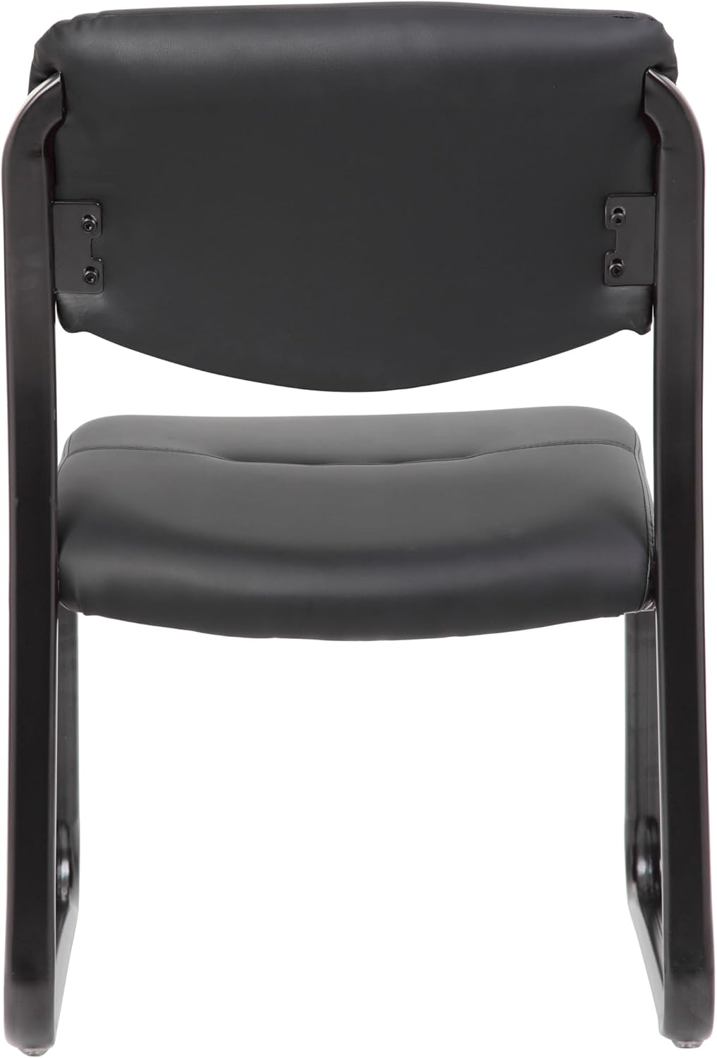 Boss Office Products LeatherPlus Bonded Leather Guest Chair, Black