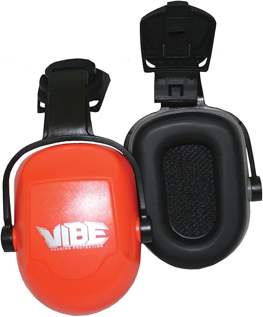 Jackson Safety VIBE 22 Capmount Earmuffs, Corded - Red/Black (NRR 22)