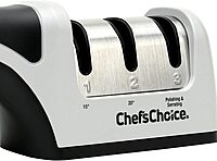 Chef’sChoice Manual Knife Sharpeners for 15- and 20-Degree Straight-Edge and Serrated Knives with Diamond Abrasives Precise Angle Control & Compact Footprint, 2-Stage, Gray