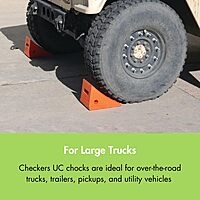 Checkers One Large Wheel Chock for 27-35" Tires, Heavy Duty Wheel Chocks for Semi Trucks, Utility, Tractor Trailer