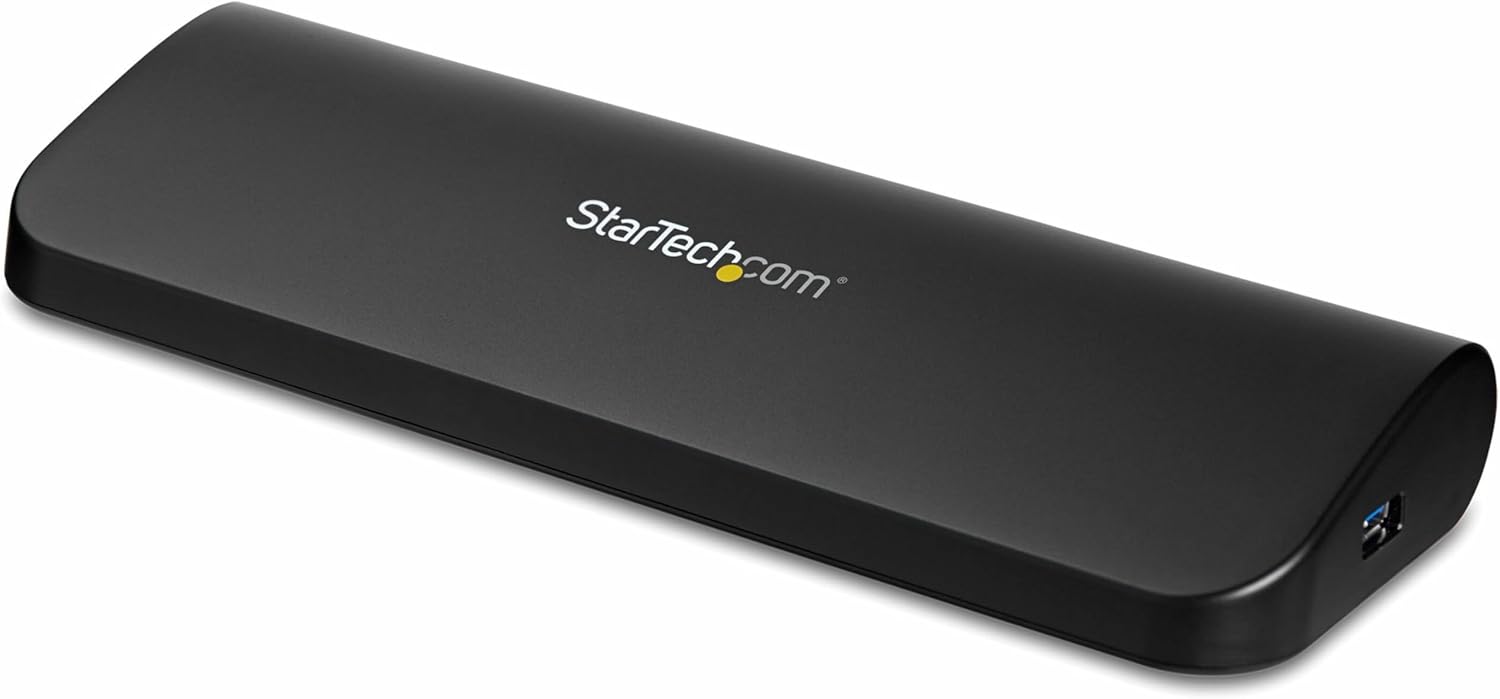 StarTech.com Dual Monitor USB 3.0 Laptop Docking Station with HDMI/DVI/VGA, 3x USB-A Hub, GbE, Audio