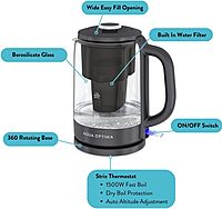 Aqua Optima Electric Kettle with Water Filter, 1500W 1.7L, Black