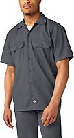 DICKIES Men's Short Sleeve Twill Work Shirt - Button-Front