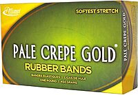 Alliance Pale Crepe Gold Rubber Bands, Size #64 (3-1/2" x 1/4"), Approx. 490 Bands, 1 lb. Box, Golden Crepe (20645) 1 Pounds