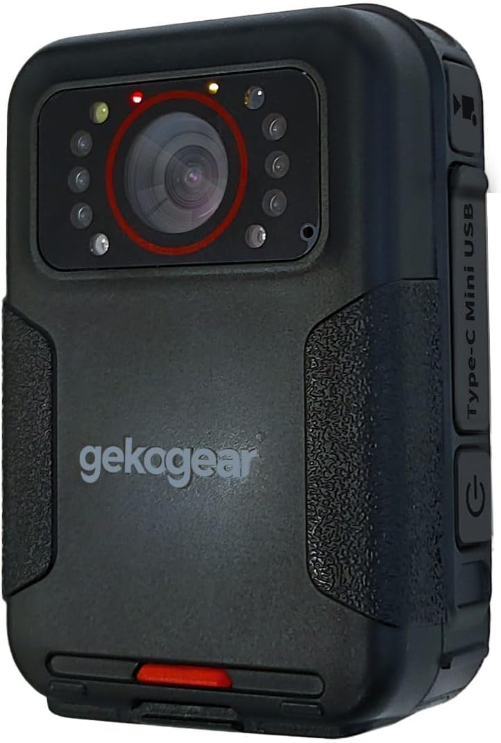 myGEKOgear Aegis 110 Body Cam 1080P Full HD 64GB Built-in Memory, Infrared Night Vision, IP65, 110° Wide-Angle Lens
