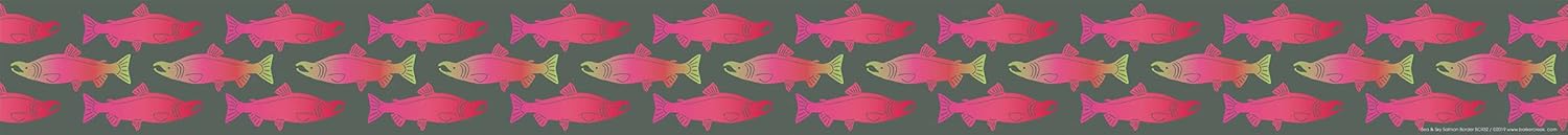 Barker Creek Double-Sided Border, Sea & Sky Salmon, Trim Out Bulletin Boards and Create Colorful Displays with 70' of